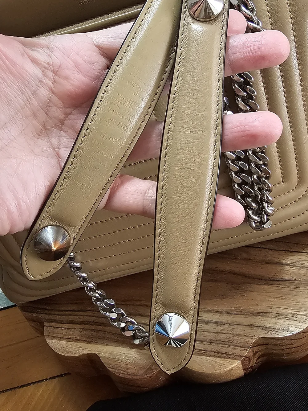Fendi Dotcom Quilted Leather Shoulder Bag with Silver Chain